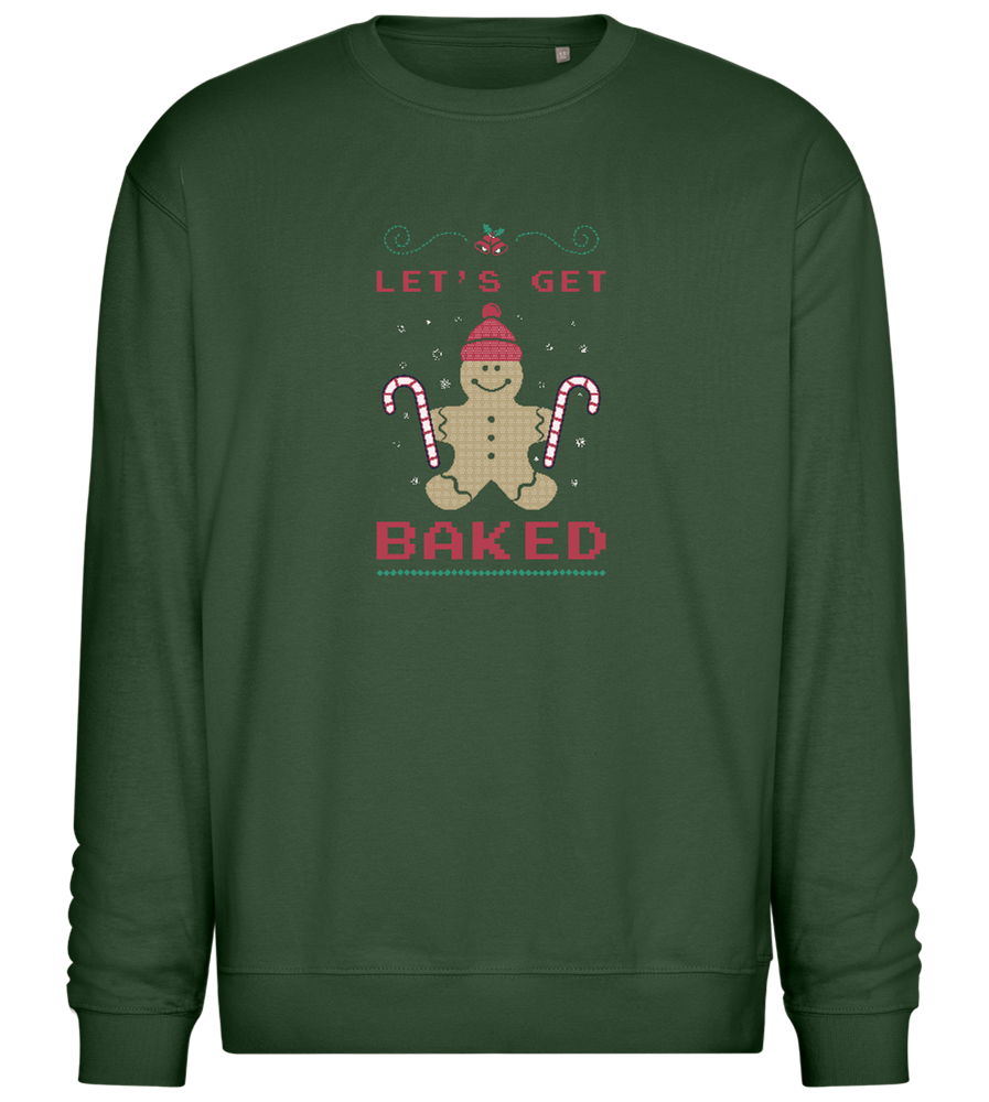 Let's Get Baked Design - Comfort Essential Unisex Sweater_GREEN BOTTLE_front