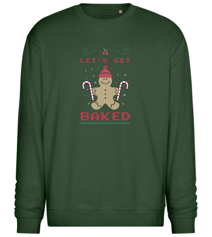 Let's Get Baked Design - Comfort Essential Unisex Sweater_GREEN BOTTLE_front