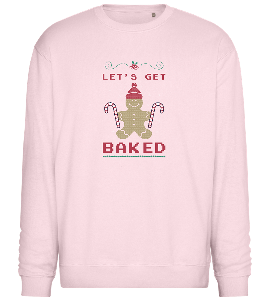 Let's Get Baked Design - Comfort Essential Unisex Sweater_LIGHT PEACH ROSE_front