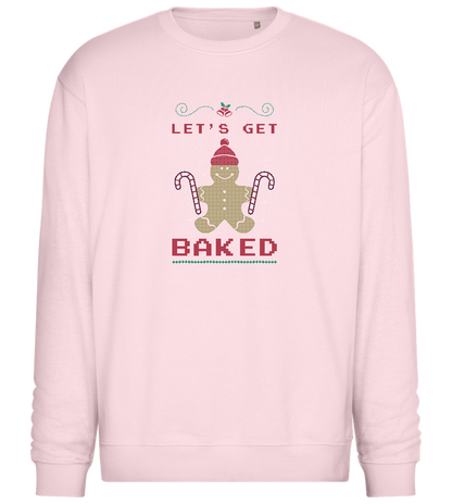 Let's Get Baked Design - Comfort Essential Unisex Sweater_LIGHT PEACH ROSE_front