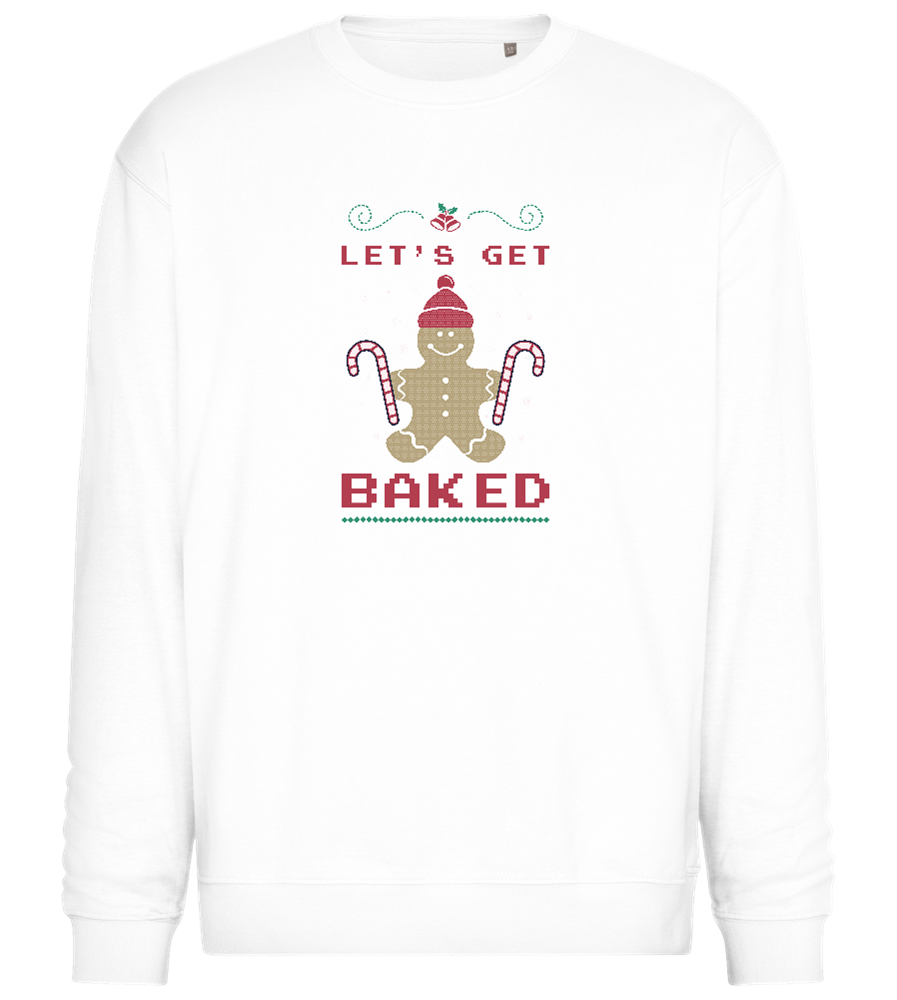 Let's Get Baked Design - Comfort Essential Unisex Sweater_WHITE_front