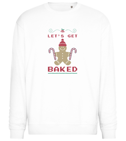 Let's Get Baked Design - Comfort Essential Unisex Sweater_WHITE_front