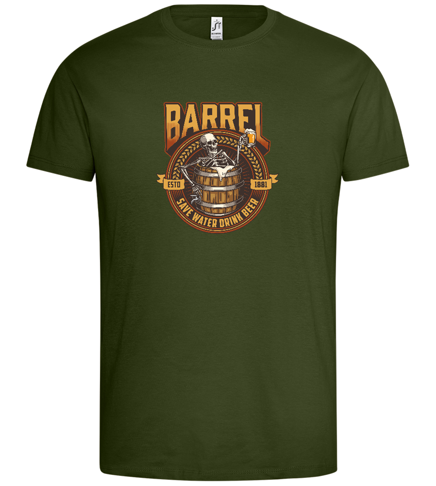 Barrel Save Water Drink Beer Design - Premium men's t-shirt_ARMY_front