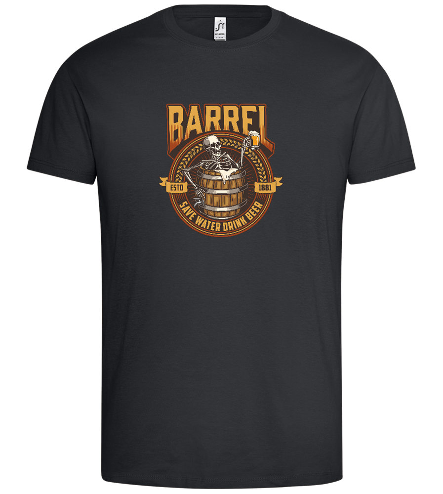 Barrel Save Water Drink Beer Design - Premium men's t-shirt_DARK GRAY_front