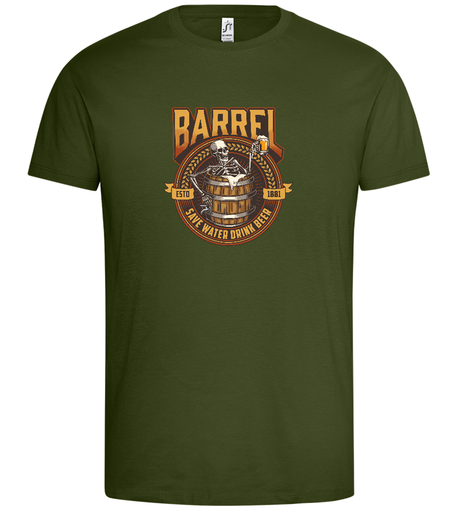 Barrel Save Water Drink Beer Design - Premium men's t-shirt_DARK KHAKI_front