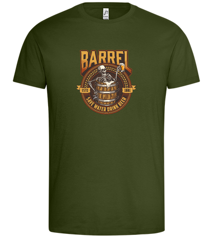 Barrel Save Water Drink Beer Design - Premium men's t-shirt_DARK KHAKI_front