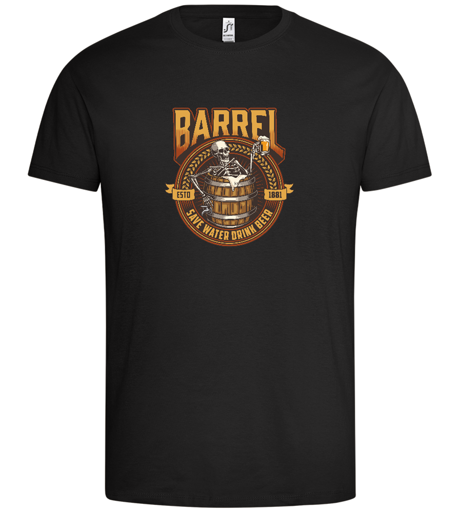 Barrel Save Water Drink Beer Design - Premium men's t-shirt_DEEP BLACK_front