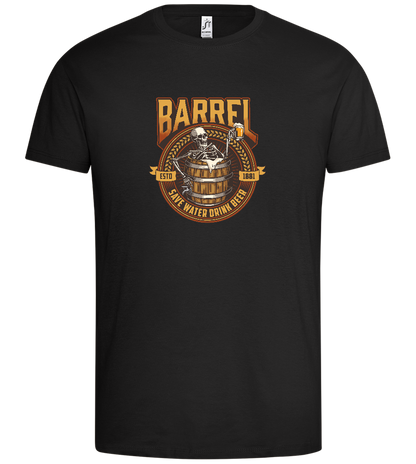 Barrel Save Water Drink Beer Design - Premium men's t-shirt_DEEP BLACK_front