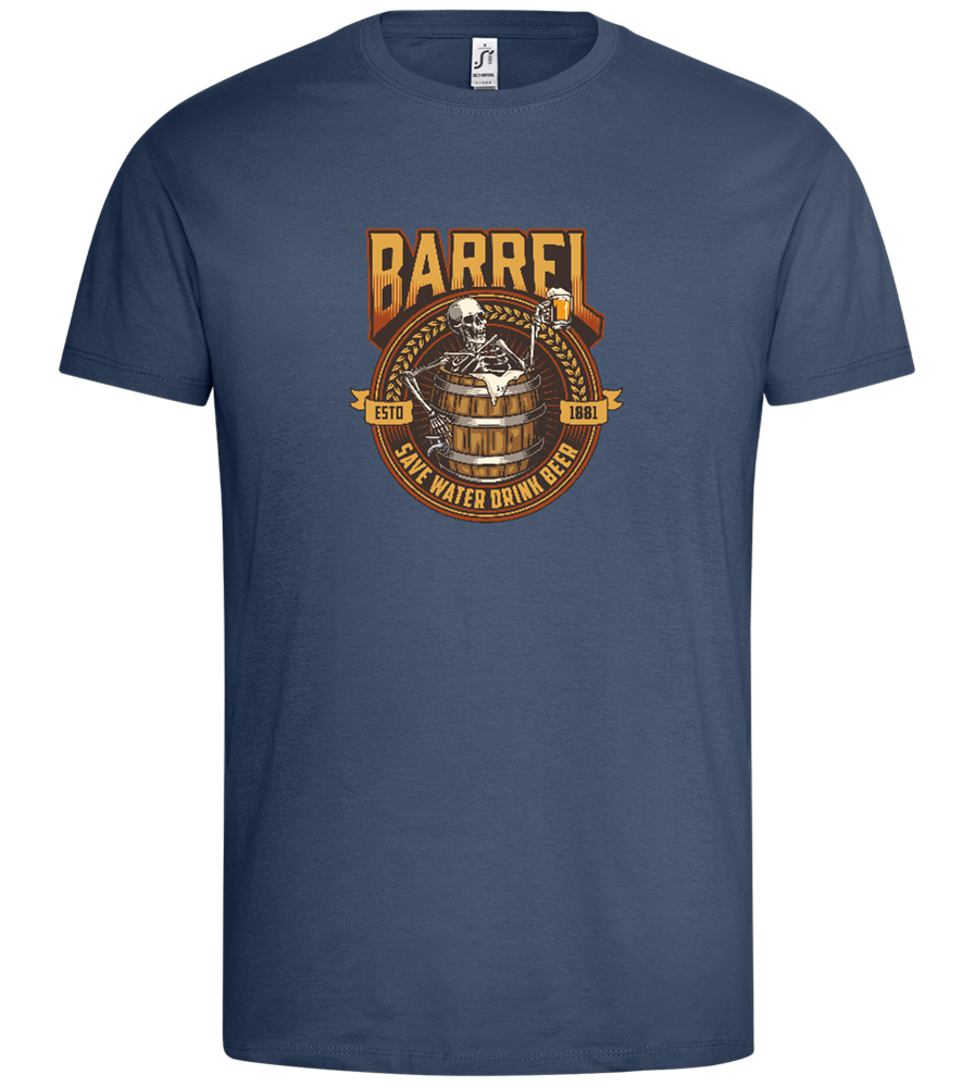 Barrel Save Water Drink Beer Design - Premium men's t-shirt_DENIM_front