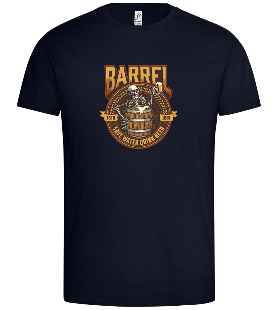 Barrel Save Water Drink Beer Design - Premium men's t-shirt_FRENCH NAVY_front