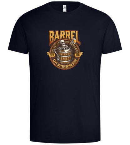 Barrel Save Water Drink Beer Design - Premium men's t-shirt_FRENCH NAVY_front