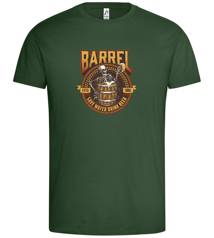 Barrel Save Water Drink Beer Design - Premium men's t-shirt_GREEN BOTTLE_front