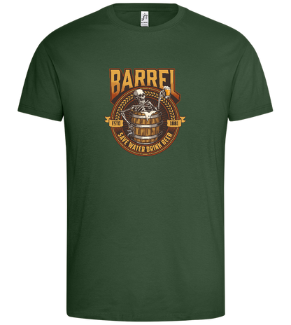 Barrel Save Water Drink Beer Design - Premium men's t-shirt_GREEN BOTTLE_front