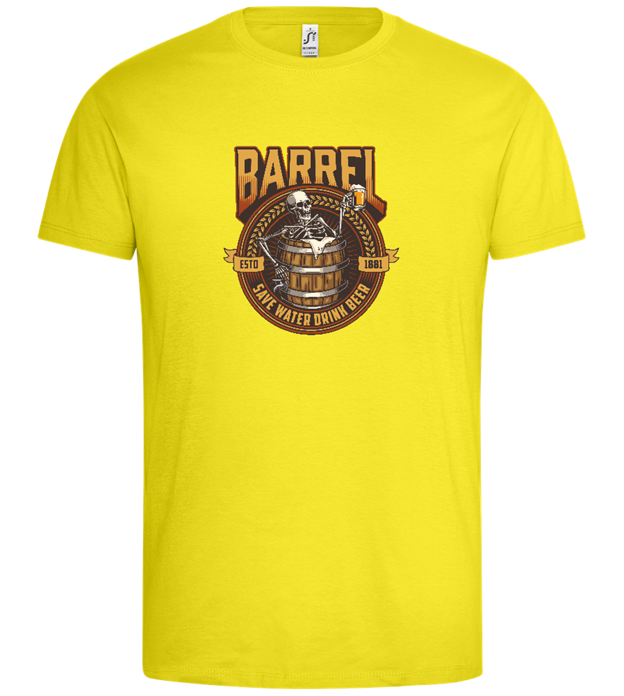 Barrel Save Water Drink Beer Design - Premium men's t-shirt_LEMON_front