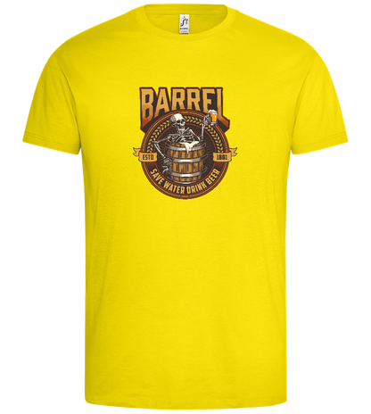 Barrel Save Water Drink Beer Design - Premium men's t-shirt_YELLOW_front