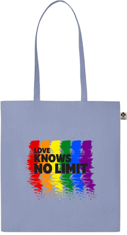 Love Knows No Limits Design - Essential colored organic cotton tote bag_BABY BLUE_front