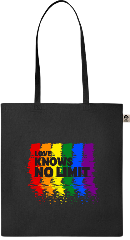 Love Knows No Limits Design - Essential colored organic cotton tote bag_BLACK_front