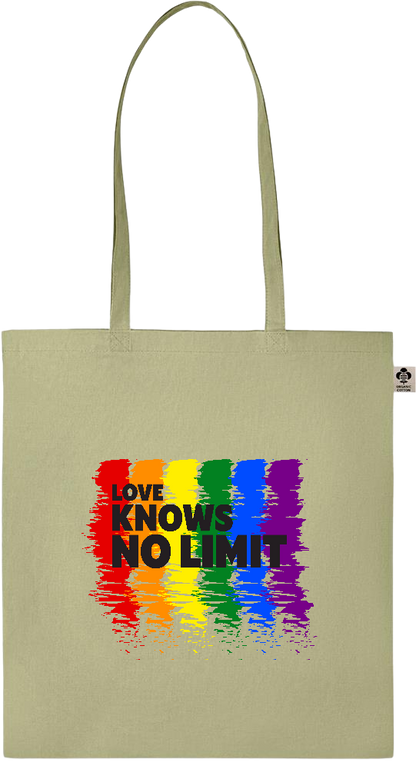 Love Knows No Limits Design - Essential colored organic cotton tote bag_GREEN_front