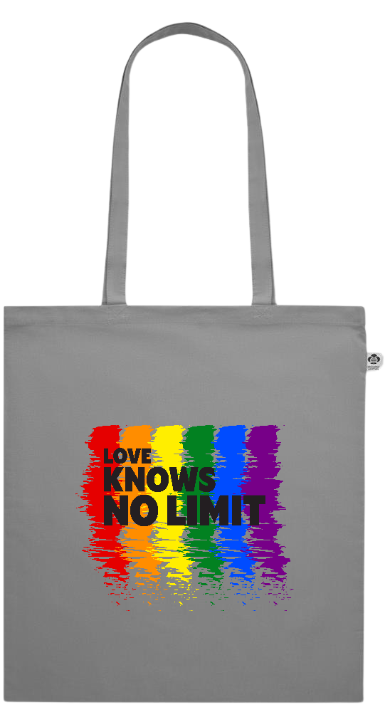 Love Knows No Limits Design - Essential colored organic cotton tote bag_GREY_front