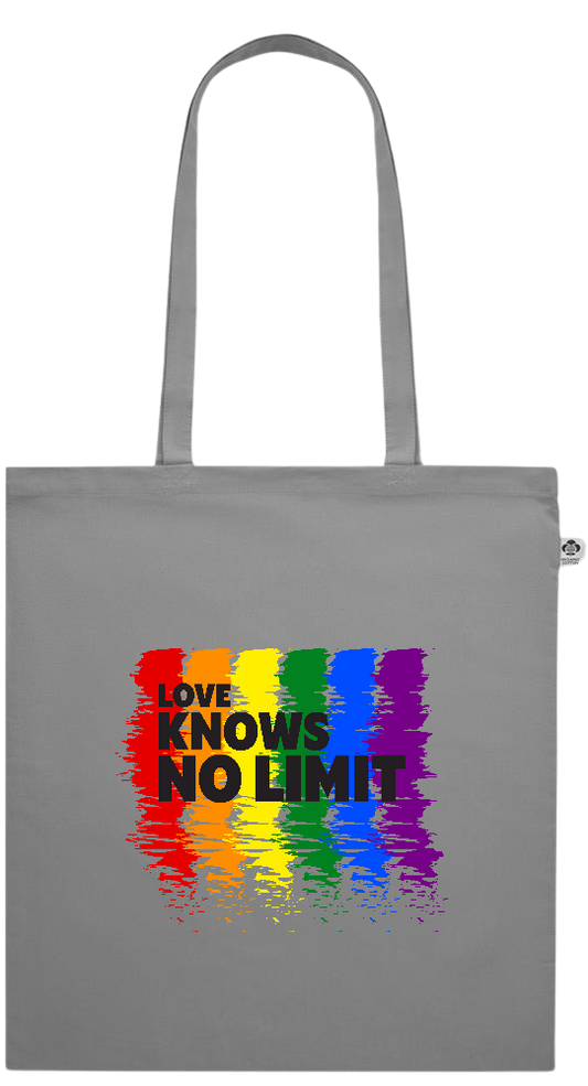 Love Knows No Limits Design - Essential colored organic cotton tote bag_GREY_front