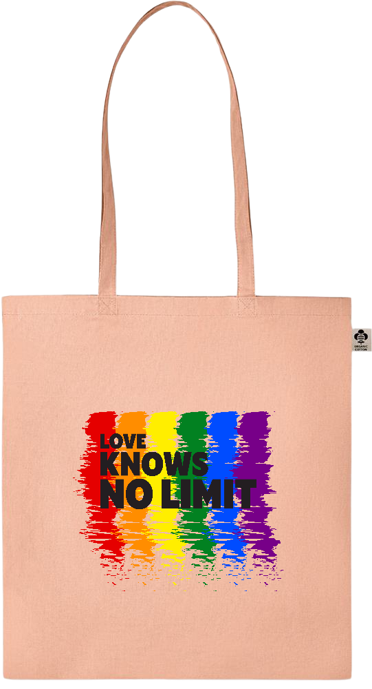 Love Knows No Limits Design - Essential colored organic cotton tote bag_ORANGE_front