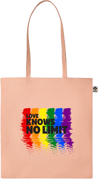 Love Knows No Limits Design - Essential colored organic cotton tote bag_ORANGE_front