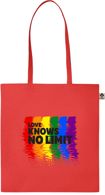 Love Knows No Limits Design - Essential colored organic cotton tote bag_RED_front