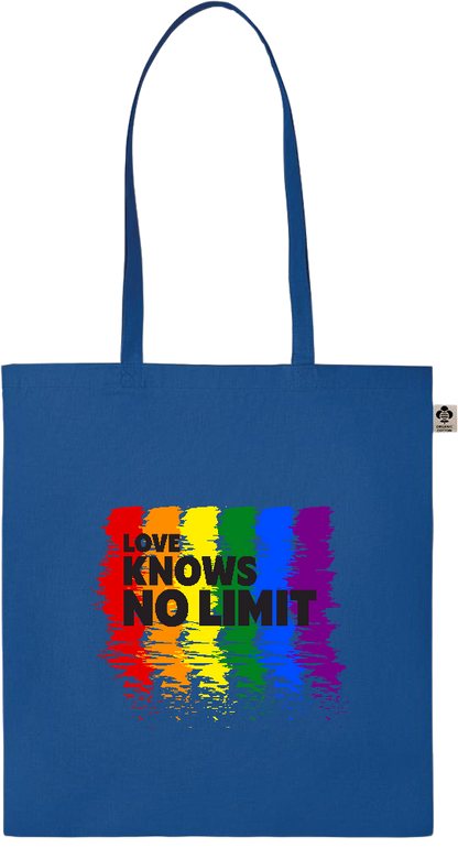 Love Knows No Limits Design - Essential colored organic cotton tote bag_ROYAL BLUE_front