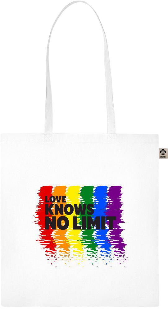 Love Knows No Limits Design - Essential colored organic cotton tote bag_WHITE_front