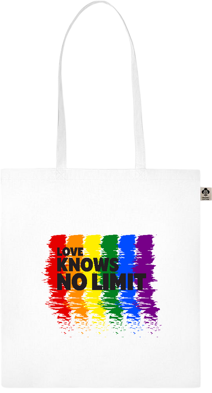 Love Knows No Limits Design - Essential colored organic cotton tote bag_WHITE_front