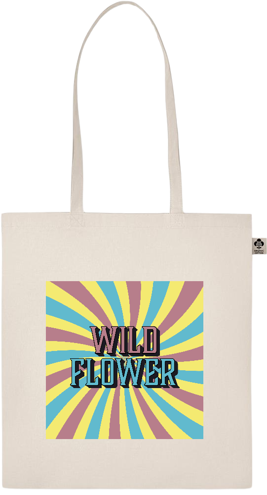 Wild Flower Design - Essential ecru organic cotton tote bag_BEIGE_front