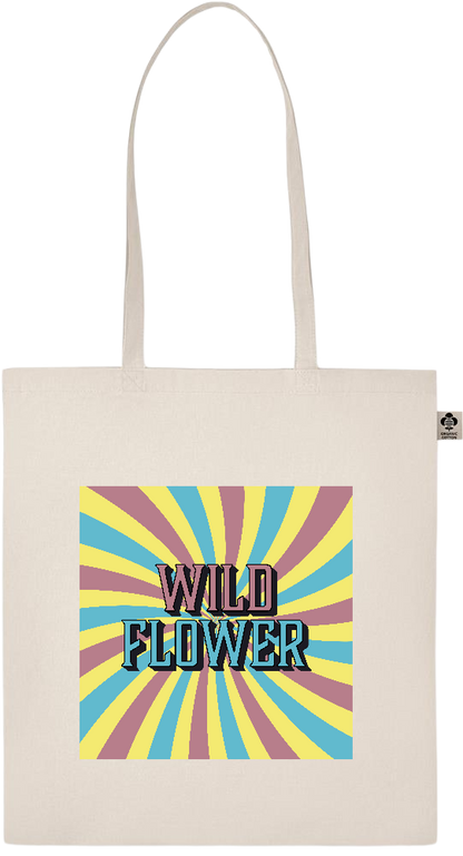 Wild Flower Design - Essential ecru organic cotton tote bag_BEIGE_front