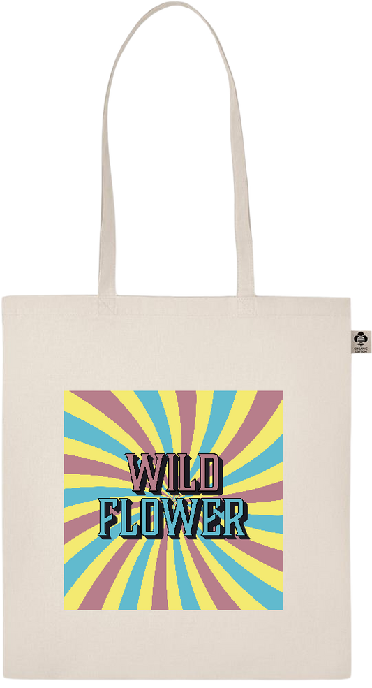 Wild Flower Design - Essential ecru organic cotton tote bag_BEIGE_front