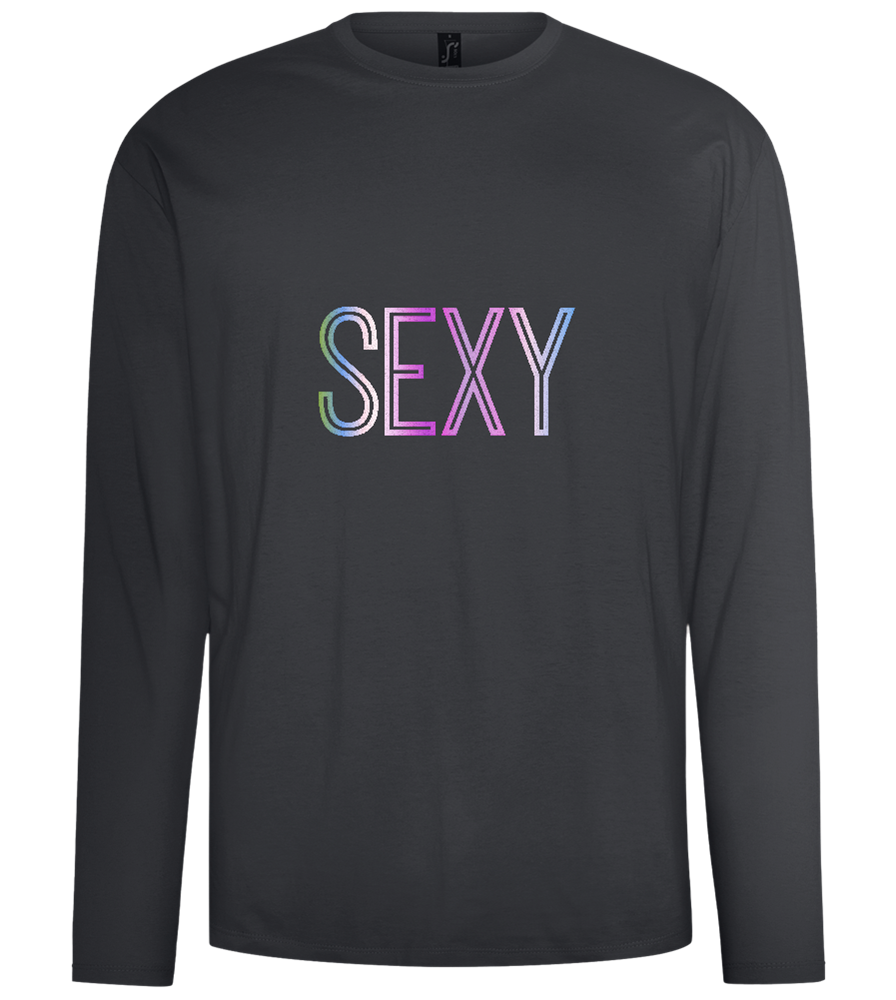 Sexy Design - Comfort men's long sleeve t-shirt_DARK GRAY_front