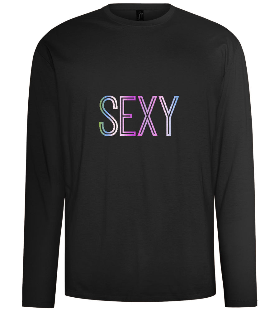 Sexy Design - Comfort men's long sleeve t-shirt_DEEP BLACK_front