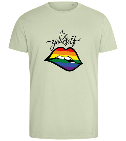 Be Yourself Rainbow Lips Design - Comfort men's fitted t-shirt_SILESTONE_front