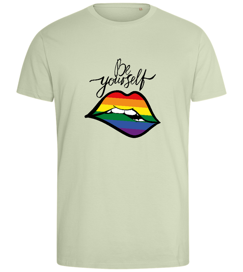 Be Yourself Rainbow Lips Design - Comfort men's fitted t-shirt_SILESTONE_front