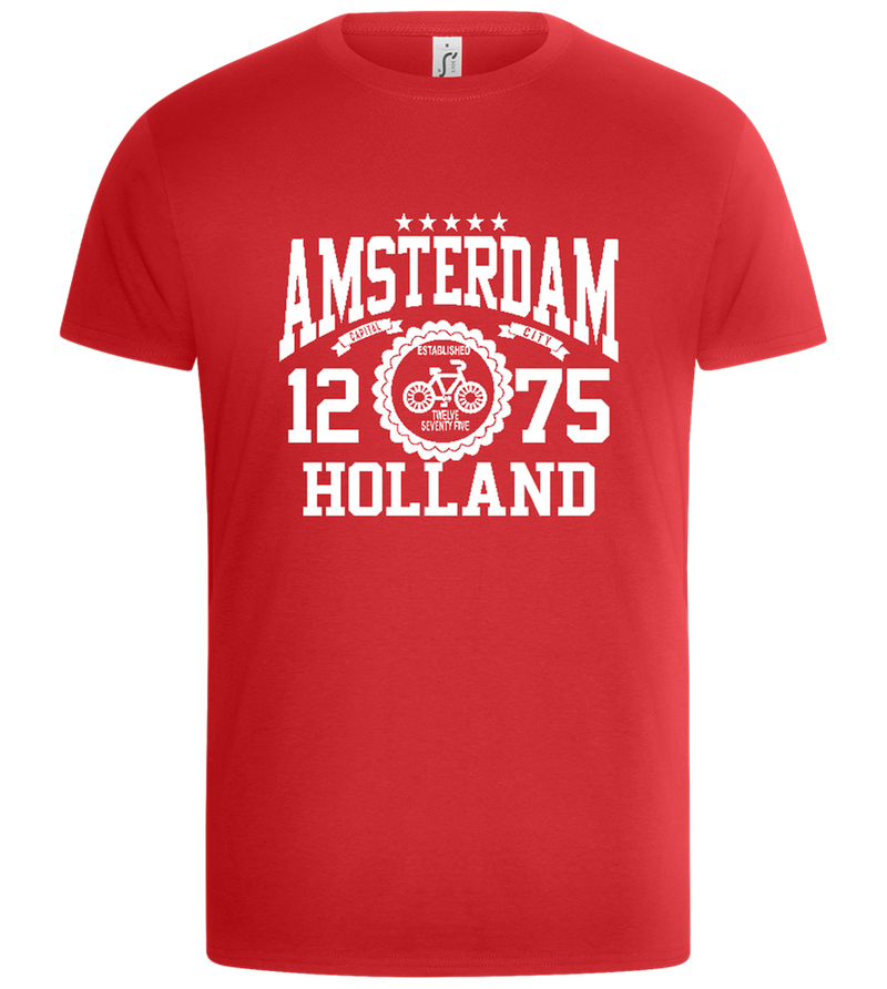 Amsterdam Capital City Design - Basic Unisex T-Shirt_RED_front