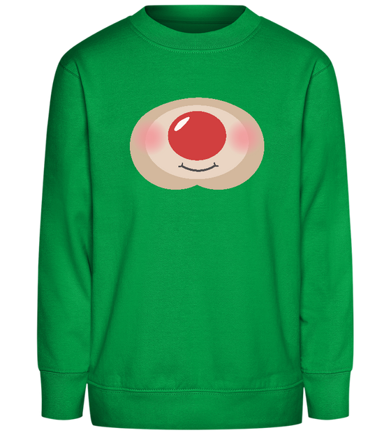 Reindeer Nose Design - Comfort Kids Sweater_MEADOW GREEN_front