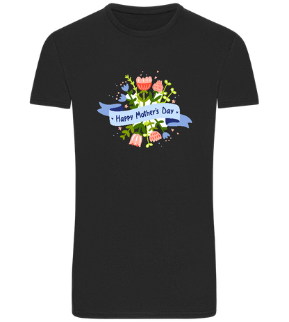Mother's Day Flowers Design - Basic Unisex T-Shirt_DEEP BLACK_front