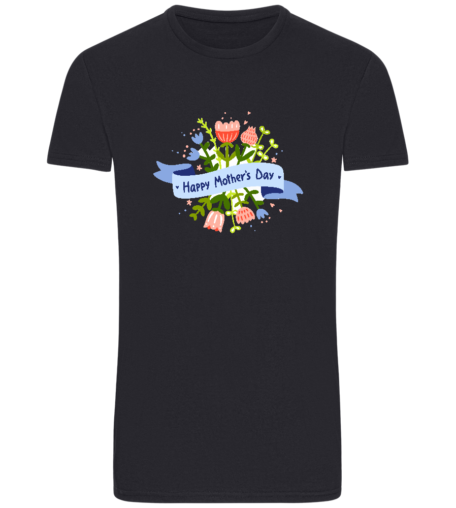 Mother's Day Flowers Design - Basic Unisex T-Shirt_FRENCH NAVY_front