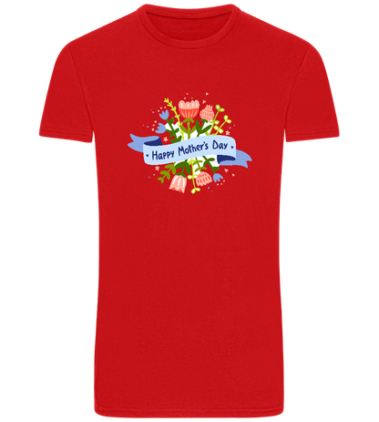 Mother's Day Flowers Design - Basic Unisex T-Shirt_RED_front