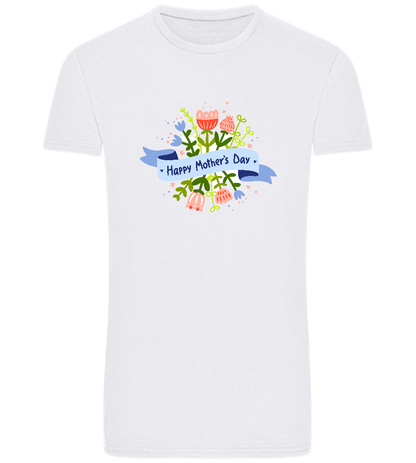 Mother's Day Flowers Design - Basic Unisex T-Shirt_WHITE_front