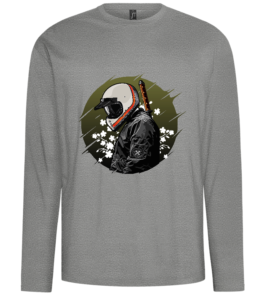 Samurai Bike Design - Comfort men's long sleeve t-shirt_ORION GREY_front