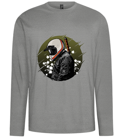 Samurai Bike Design - Comfort men's long sleeve t-shirt_ORION GREY_front