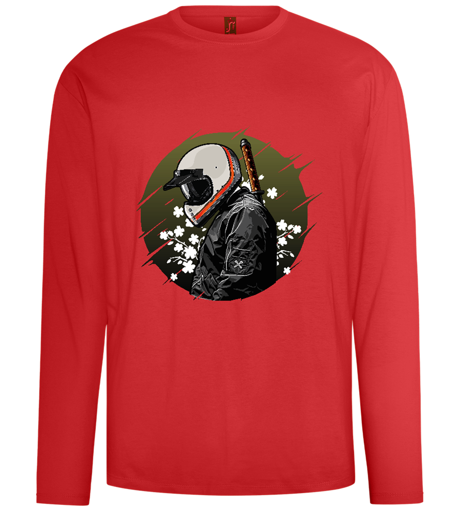 Samurai Bike Design - Comfort men's long sleeve t-shirt_RED_front