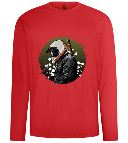 Samurai Bike Design - Comfort men's long sleeve t-shirt_RED_front