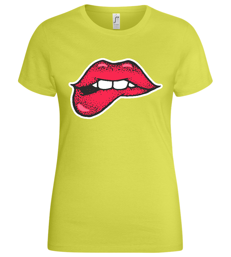 Lip Bite Design - Basic women's t-shirt_GREEN APPLE_front