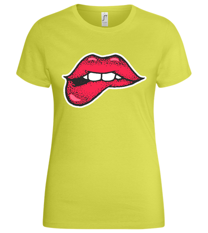 Lip Bite Design - Basic women's t-shirt_GREEN APPLE_front