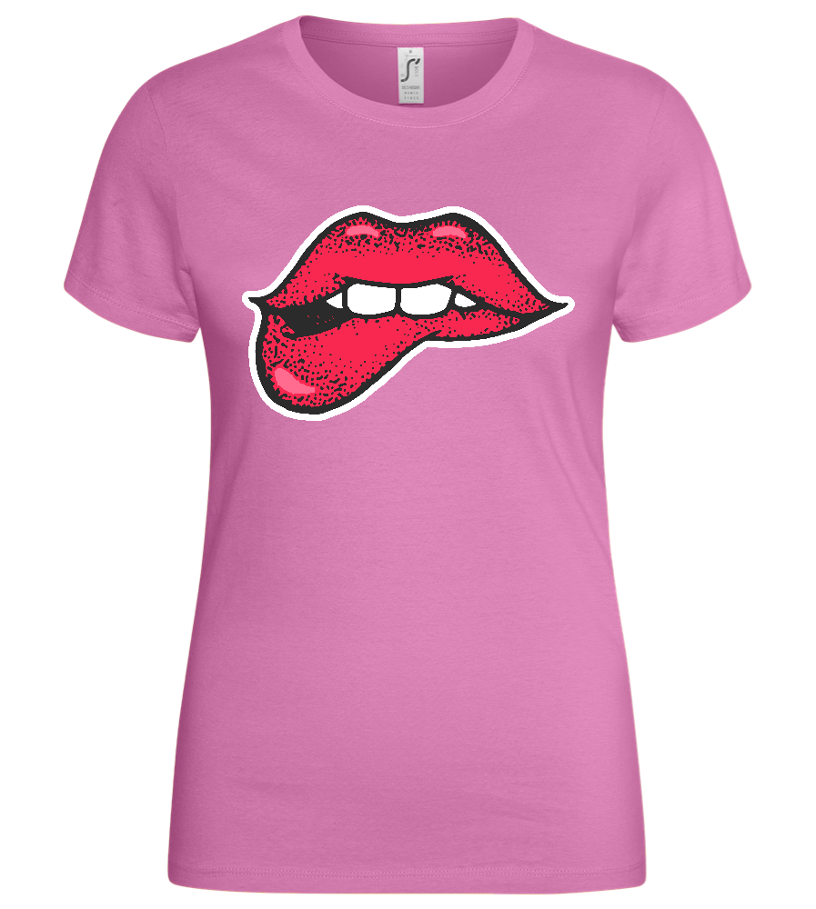 Lip Bite Design - Basic women's t-shirt_PINK ORCHID_front